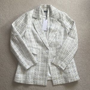 Vimly white tweed tinsel blazer